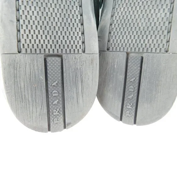 PRADA Logo Bow Black Patent Leather Ballet Flats 37.5 - Picture 6 of 7